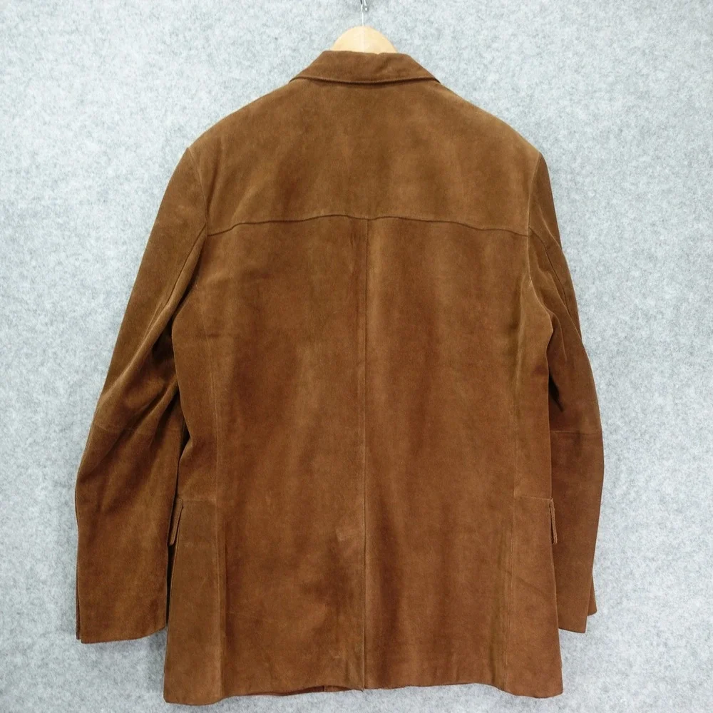 Vintage Suede Leather Sport Coat BANANA REPUBLIC Mens Large Brown Chore Safari